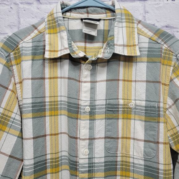 The North Face Hayden Pass Button Shirt Mens S Yellow Gray Plaid 100% Cotton - Picture 2 of 8